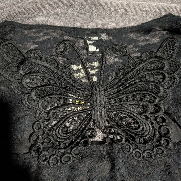 Hot Topic Black Sheer Lace Top - Picture 8 of 9